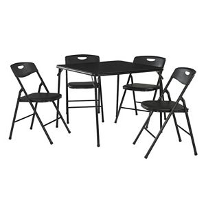 Cosco Folding Table & Plastic Backed Chair 5-piece Set