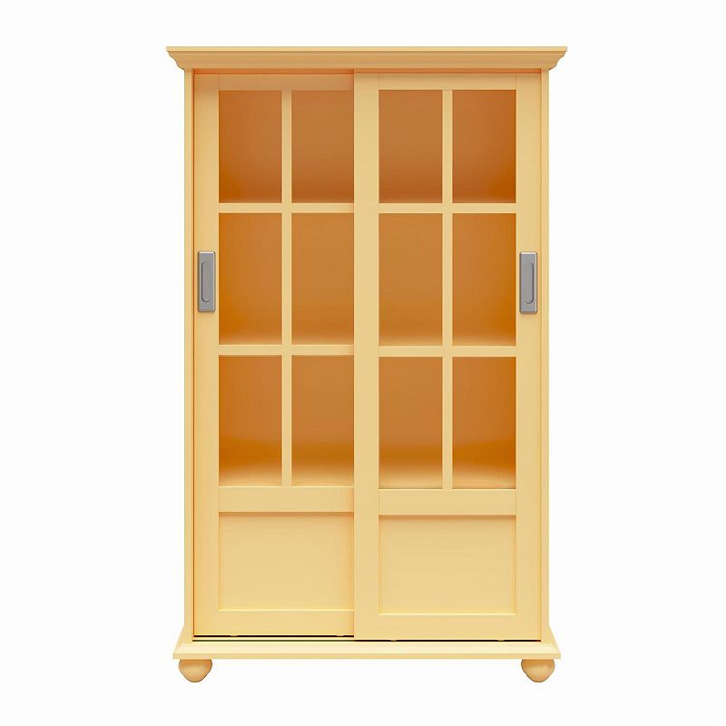 Altra Aaron Lane Sliding Door Bookcase, Yellow