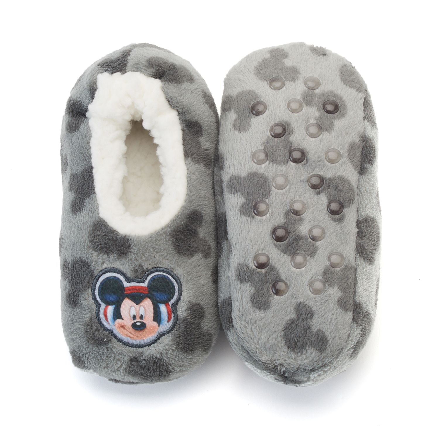 disney mickey mouse faux fur trimmed slippers