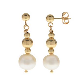 PearLustre by Imperial 14k Gold Filled Freshwater Cultured Pearl Beaded Drop Earrings