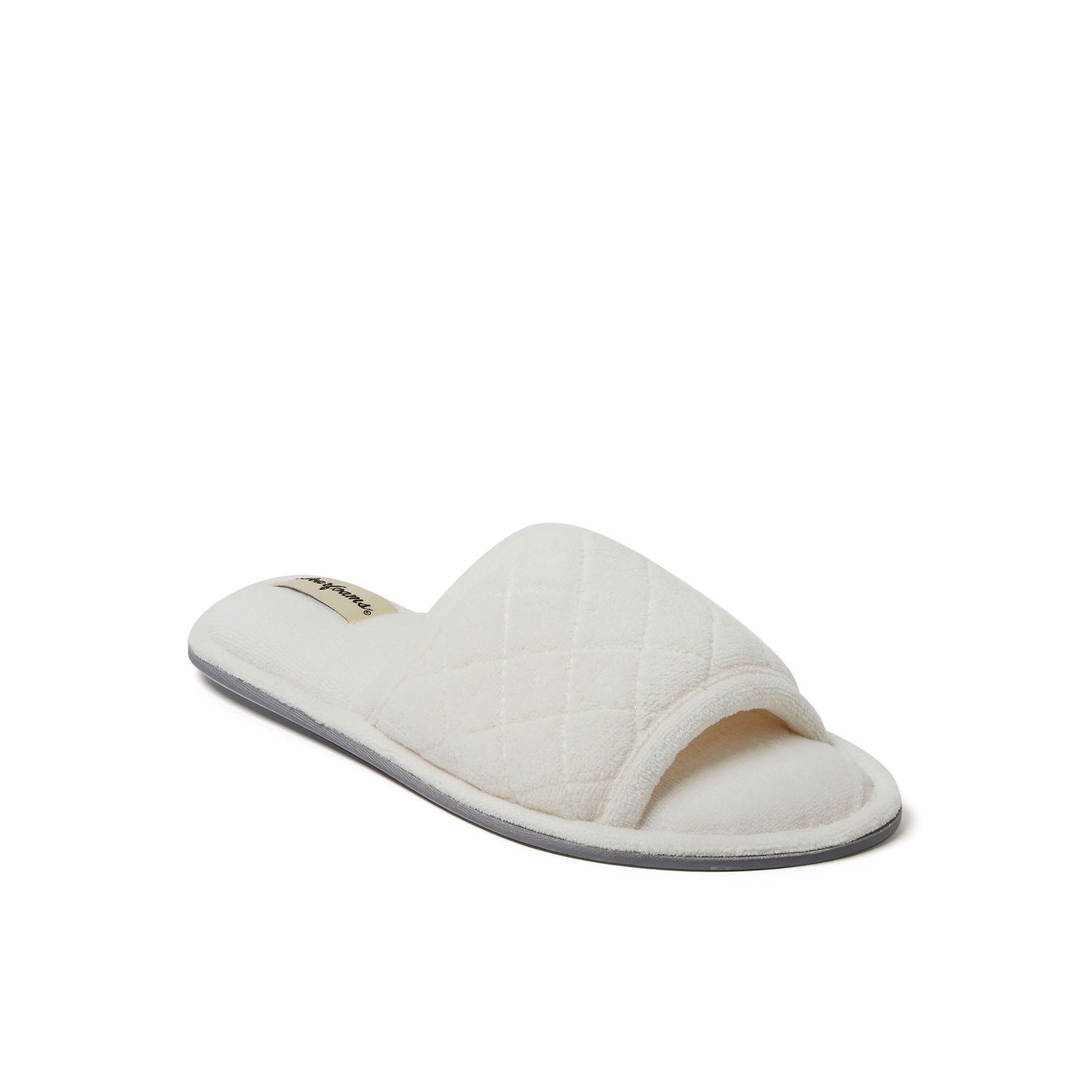 Dearfoams Microfiber Terry Quilted Womens Slide Slippers, Size: Small, Mus
