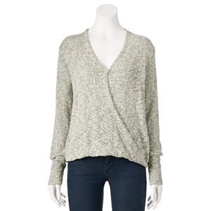 Juniors' Pink Republic Surplice Sweater