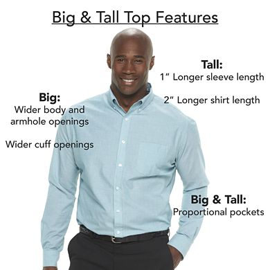 Big & Tall Chaps Essentials Regular-Fit Herringbone Wrinkle-Free Dress Shirt