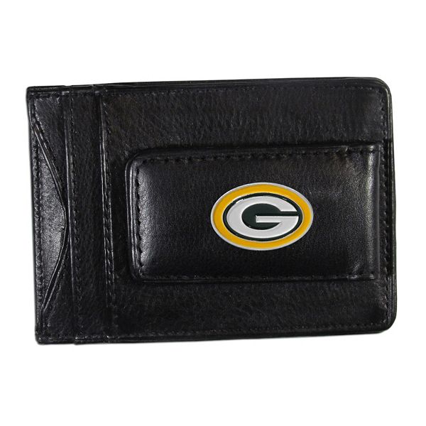 Green Bay Packers Black Leather Cash & Card Holder