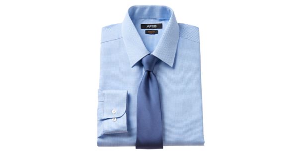 slim fit dress shirt and tie set