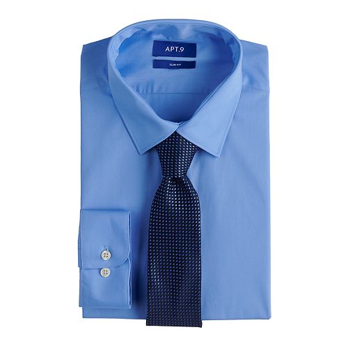 slim fit dress shirt and tie set