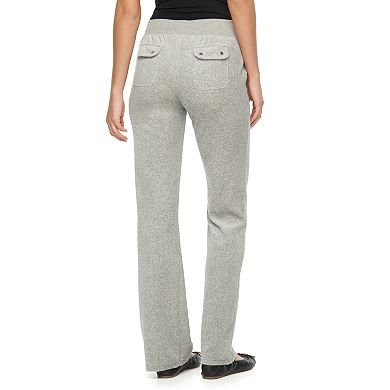 Women's Juicy Couture Solid Midrise Bootcut Velour Pants