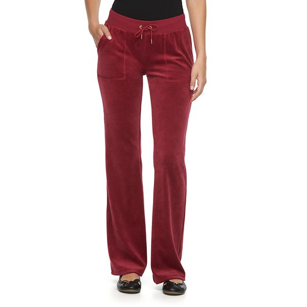 Women's Juicy Couture Solid Midrise Bootcut Velour Pants