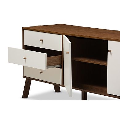 Baxton Studio Harlow Mid-Century Modern Scandinavian Sideboard Cabinet