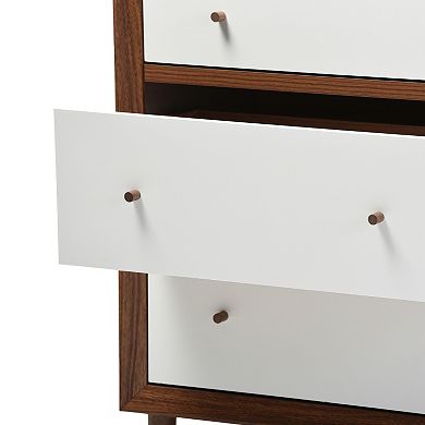 Baxton Studio Harlow Mid-Century Modern Scandinavian 6-drawer Dresser