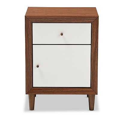 Baxton Studio Harlow Mid-Century Modern Scandinavian Nightstand