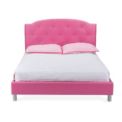 Baxton Studio Canterbury Queen Size Hot Pink Platform Bed