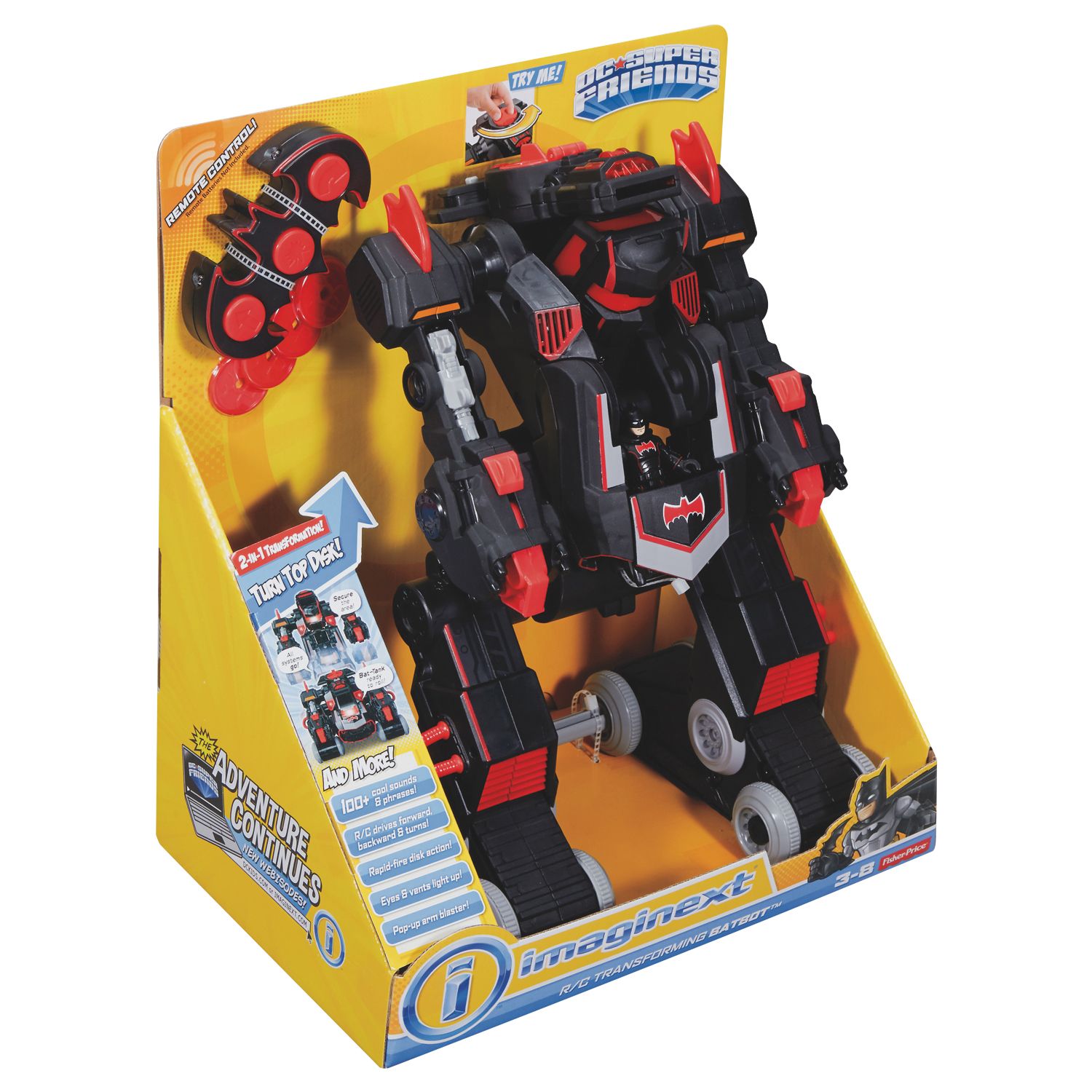 imaginext dc super friends remote control transforming batbot