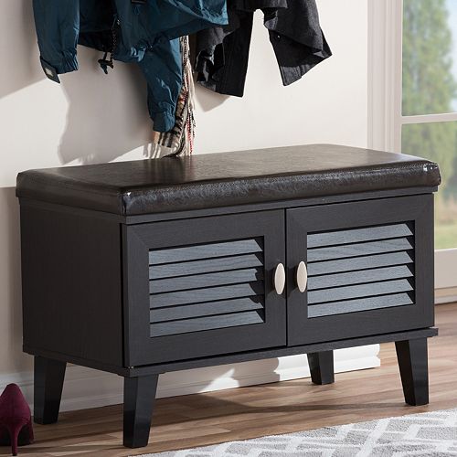 Baxton Studio Sheffield 2Door Storage Bench