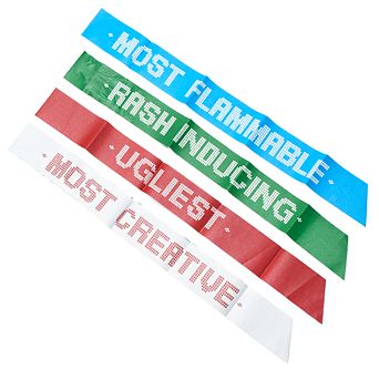 30 watt 4 pc Holiday Party Ugly Sweater Award Sashes