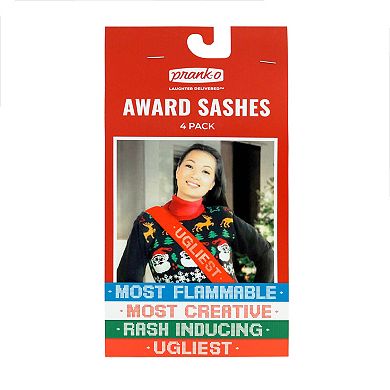 30 Watt 4-pc. Holiday Party Ugly Sweater Award Sashes