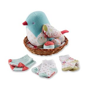 Baby Aspen Bitsy Bluebird Plush Bird & 3-pk. Socks Gift Set