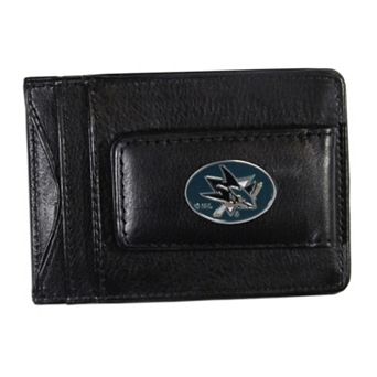 San Jose Sharks Black Leather Cash & Card Holder