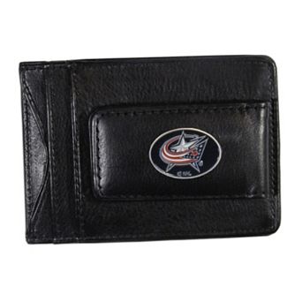Columbus Blue Jackets Black Leather Cash & Card Holder