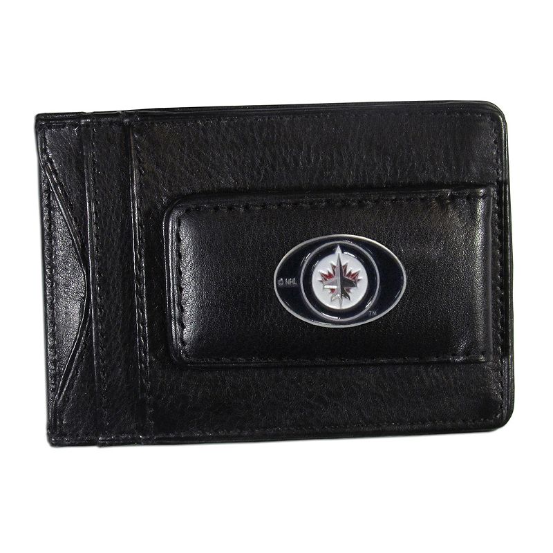 Winnipeg Jets Black Leather Cash & Card Holder, Jts Black