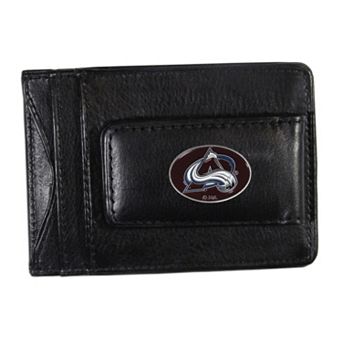 Colorado Avalanche Black Leather Cash & Card Holder