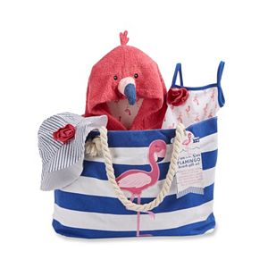 Baby Aspen Fun in the Sun 4-pc. Flamingo Canvas Tote Gift Set