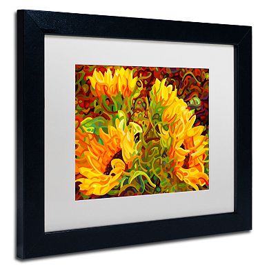 Trademark Fine Art Four Sunflowers Black Framed Wall Art