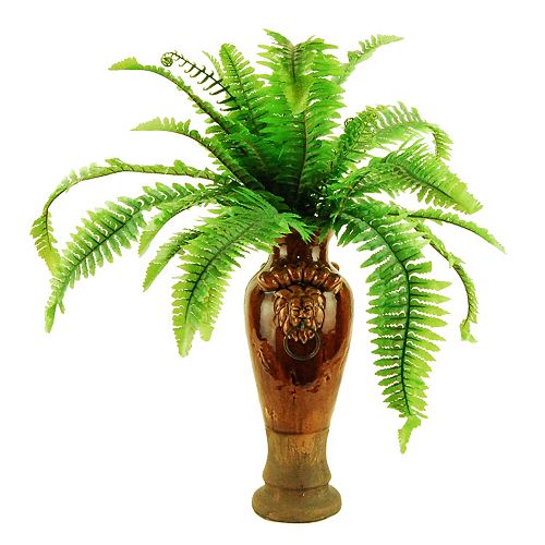 Designs By Lauren Artificial Fern Plant Ceramic Planter