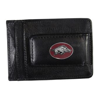 Arkansas Razorbacks Black Leather Cash & Card Holder