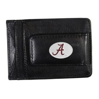 Alabama Crimson Tide Black Leather Cash & Card Holder