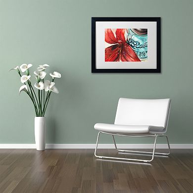 Trademark Fine Art Ball Jar Red Lily Matted Black Framed Wall Art