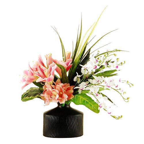 Designs by Lauren Artificial Tropical Lily & Orchid Arrangement