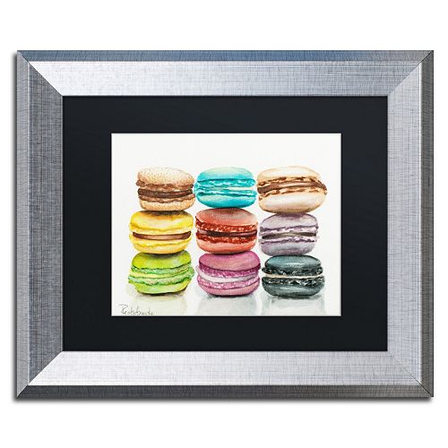 Trademark Fine Art 9 Macarons Silver Finish Matted Framed Wall Art