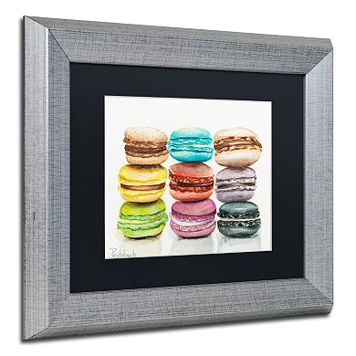 Trademark Fine Art 9 Macarons Silver Finish Matted Framed Wall Art