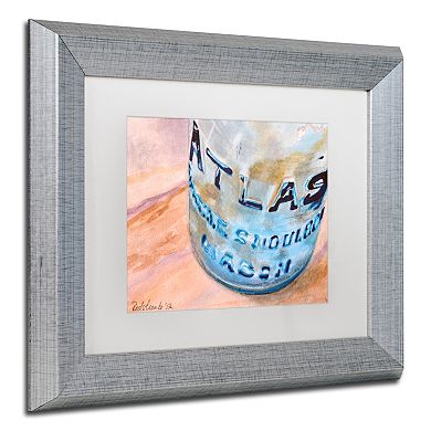 Trademark Fine Art Atlas Jar Silver Finish Matted Framed Wall Art