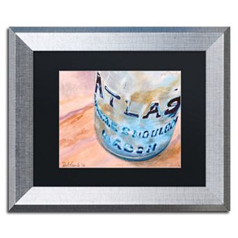 Trademark Fine Art Atlas Jar Silver Finish Matted Framed Wall Art