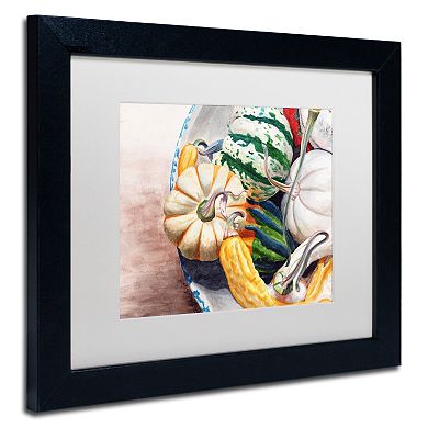 Trademark Fine Art Autumn Gourds Matted Black Framed Wall Art