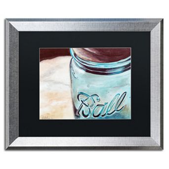 Trademark Fine Art Ball Jar Silver Finish Framed Wall Art