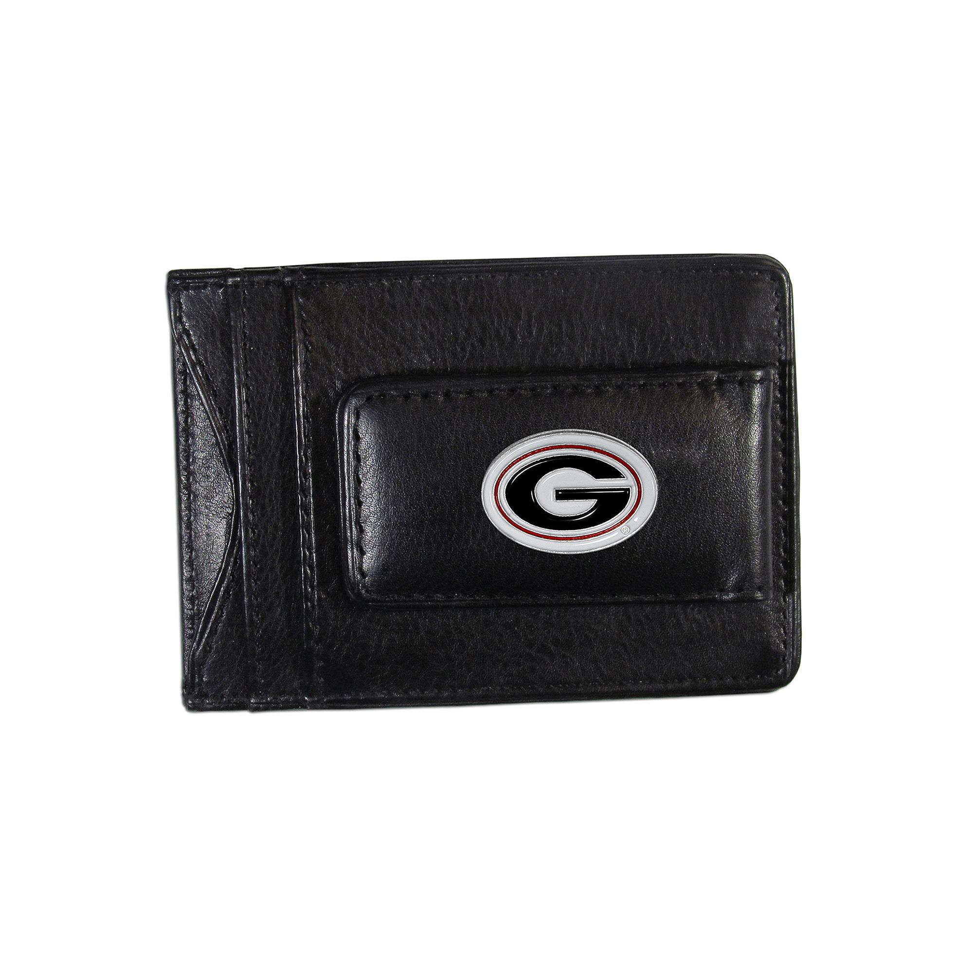 Georgia Bulldogs Black Leather Cash & Card Holder