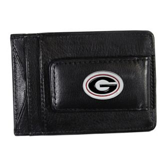 Georgia Bulldogs Black Leather Cash & Card Holder