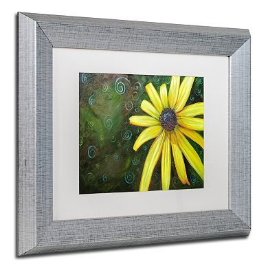 Trademark Fine Art Black Eyed Susan Silver Finish Framed Wall Art