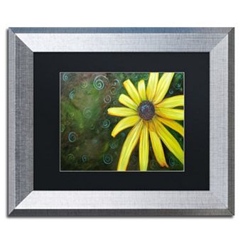 Trademark Fine Art Black Eyed Susan Silver Finish Framed Wall Art
