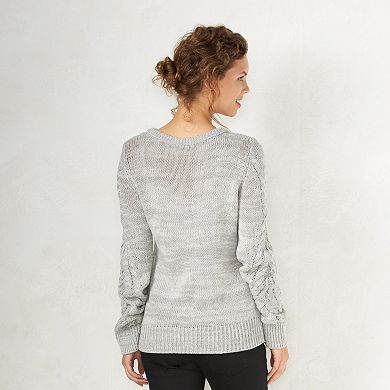 Women's LC Lauren Conrad Cable Knit Boatneck Sweater