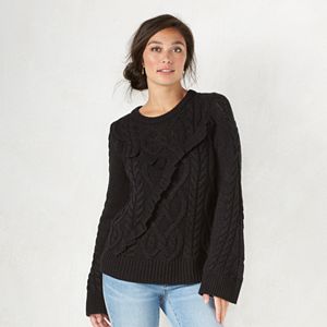 Women's LC Lauren Conrad Cable Knit Boatneck Sweater
