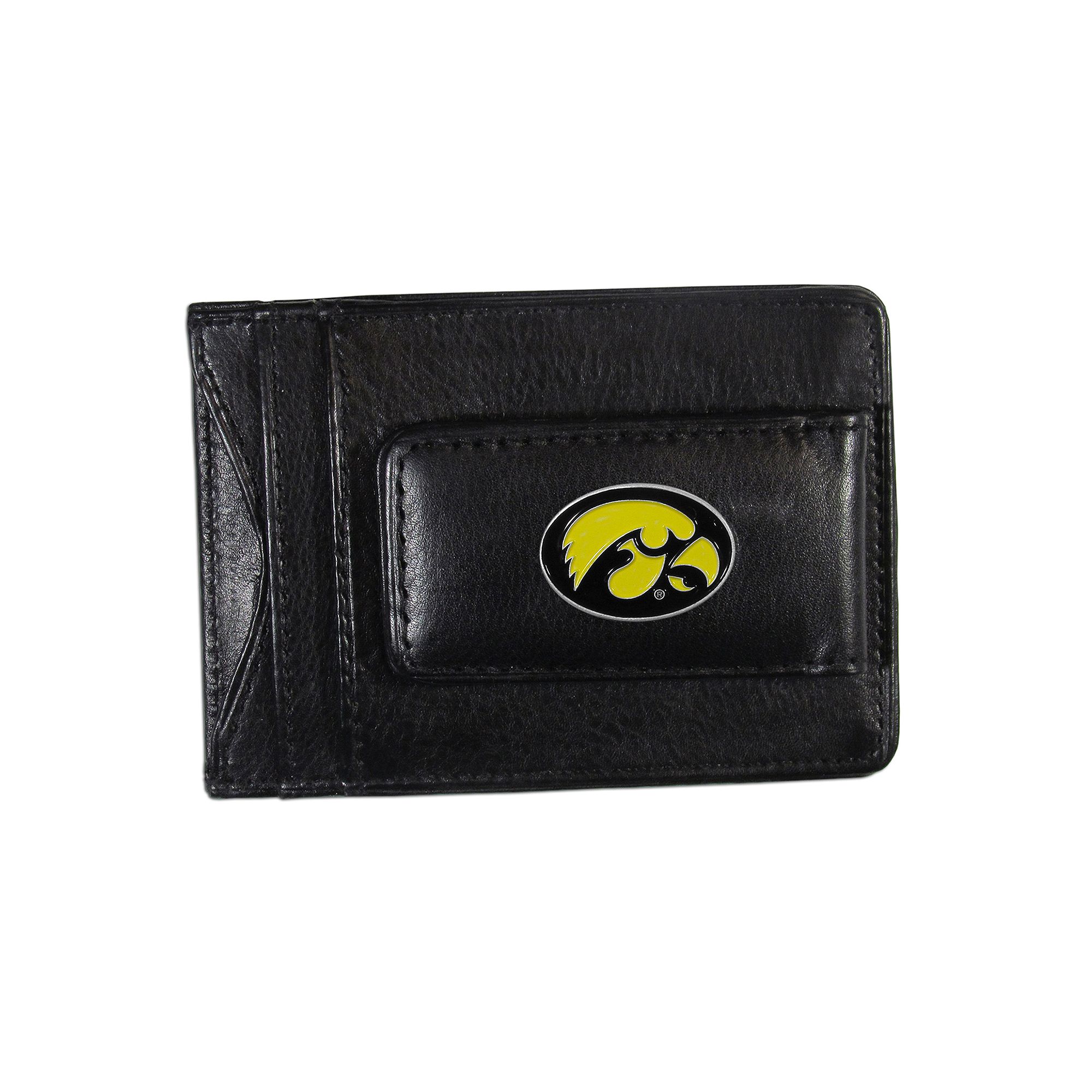 Iowa Hawkeyes Black Leather Cash & Card Holder