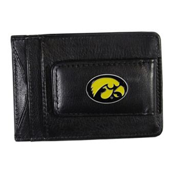 Iowa Hawkeyes Black Leather Cash & Card Holder