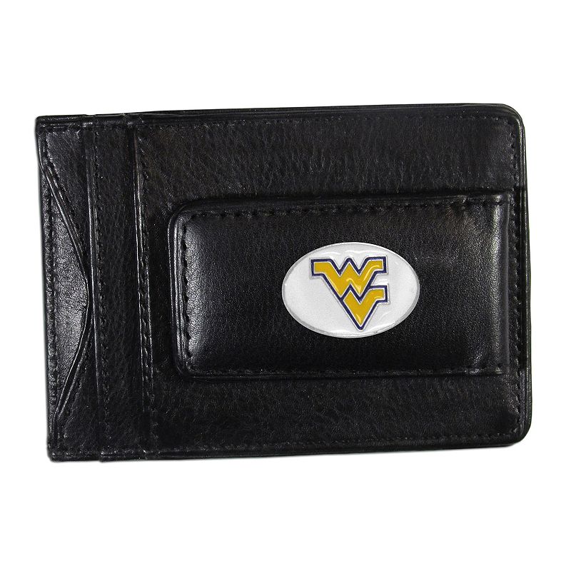 West Virginia Mountaineers Black Leather Cash & Card Holder