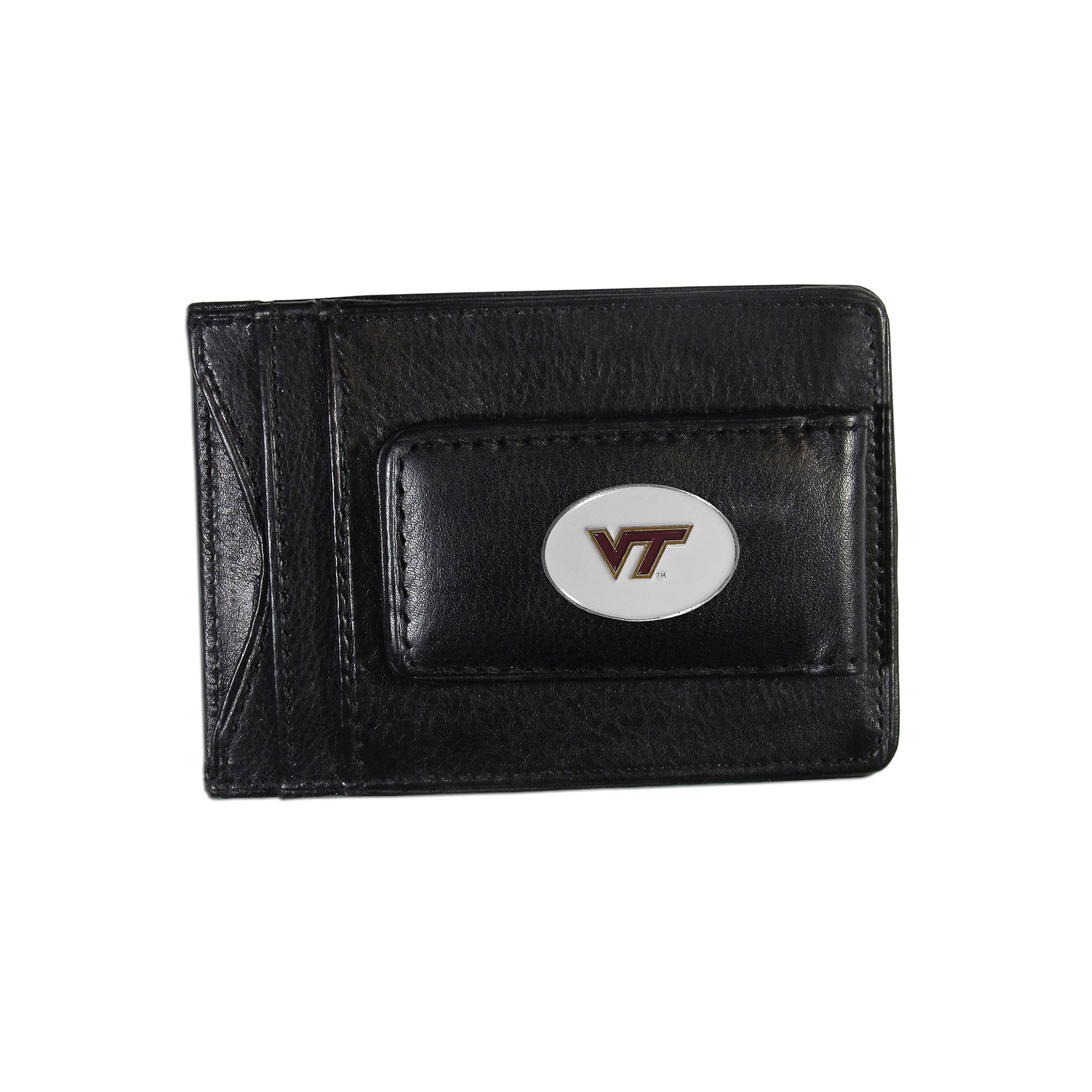 Virginia Tech Hokies Black Leather Cash & Card Holder