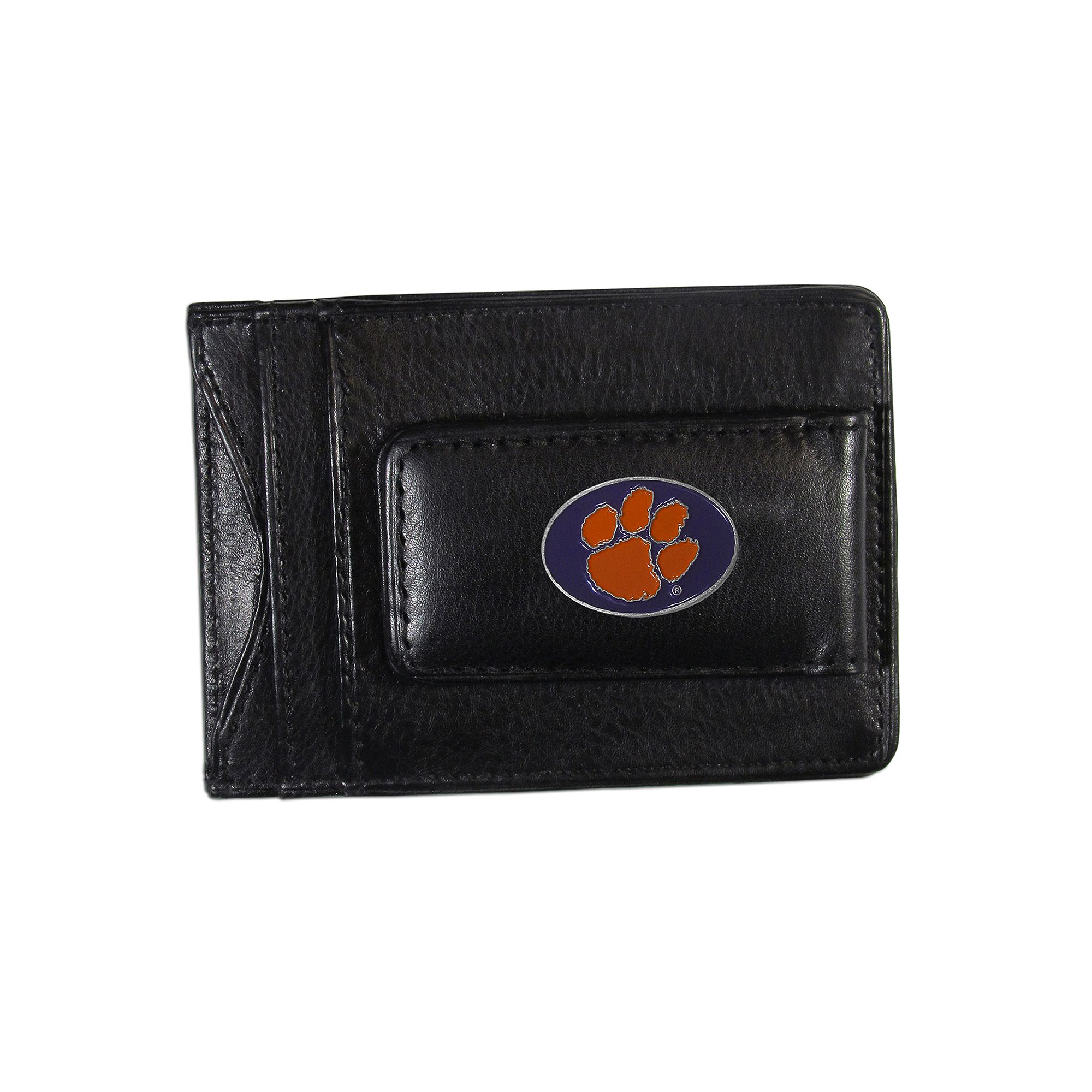 Clemson Tigers Black Leather Cash & Card Holder