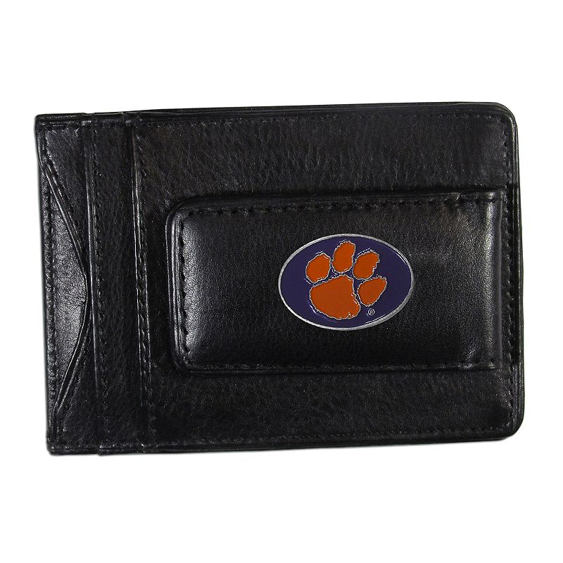 Clemson Tigers Black Leather Cash & Card Holder